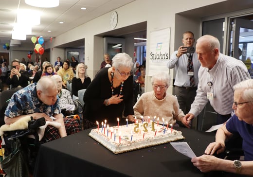 Milt, Harriet, Sonja, Charlie, John - Cake